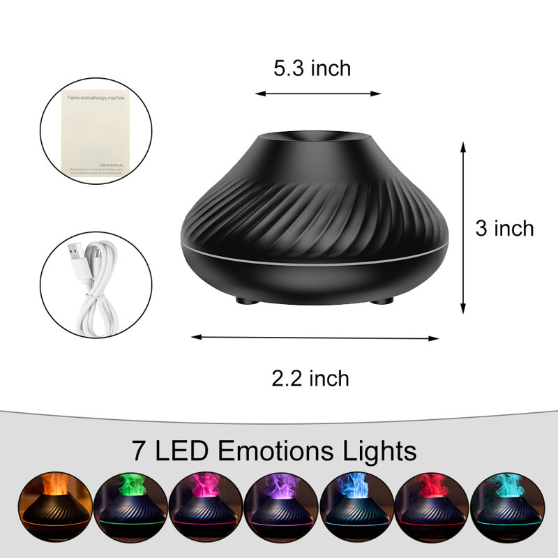 EFPerfect Aroma Humidifier ，3d Volcano Flame Mist Air For Home